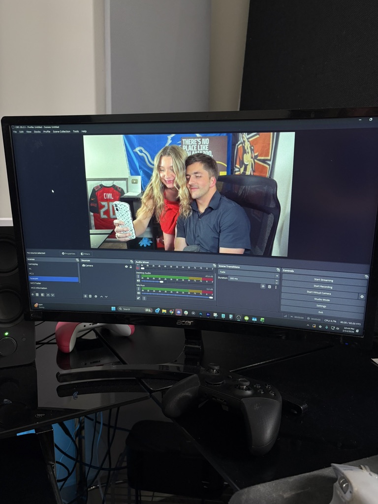 Macie and Kenny on the stream camera